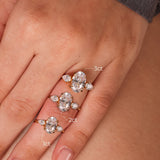 Stunning 2.0 CT Oval Moissanite Engagement Ring with Three Stone Design 3