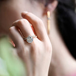 3.0 CT Round Shaped Moissanite Engagement Ring With V-shaped Pave Accents 10