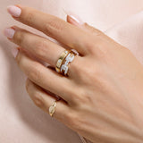 Stunning 0.41 TCW Round Moissanite Stones Harness Wedding Band 6