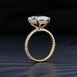Stunning 5.0 CT Radiant Moissanite Engagement Ring with Double Hidden Halo & Pave Design 5