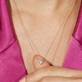 0.30 CT Princess & Round Moissanite Diamond Cluster Pendant Necklace in Solid Gold 2