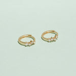 0.50 TCW Round Cut Moissanite Cluster Huggies Earrings in Gold 11