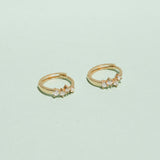 0.50 TCW Round Cut Moissanite Cluster Huggies Earrings in Gold 11