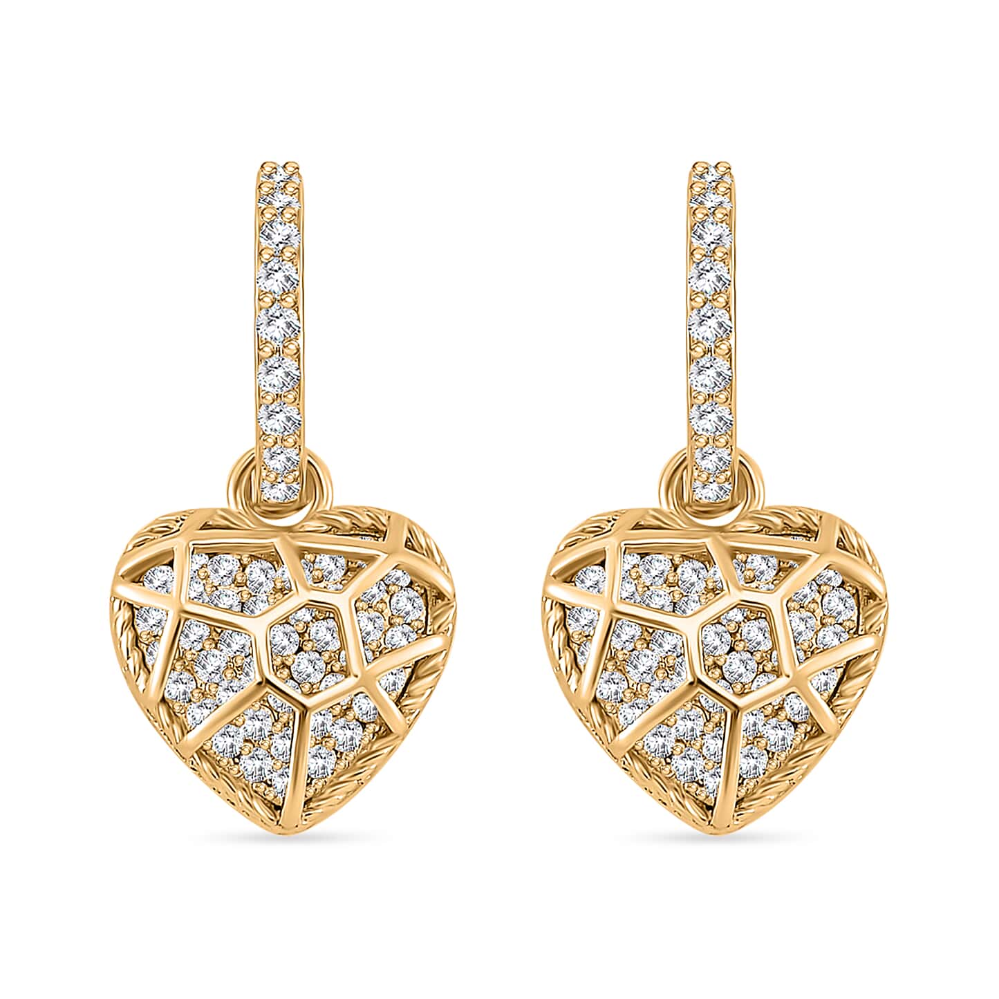Round Cut Cubic Zirconia in 925 Sterling Silver Earrings 6