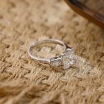 Stunning 3.0 CT Radiant Moissanite Engagement Ring with 3 Stones Design 5