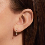 1.0 TCW Round Cut Moissanite Pear Drop Earrings in Gold 2