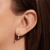 1.0 TCW Round Cut Moissanite Pear Drop Earrings in Gold 2