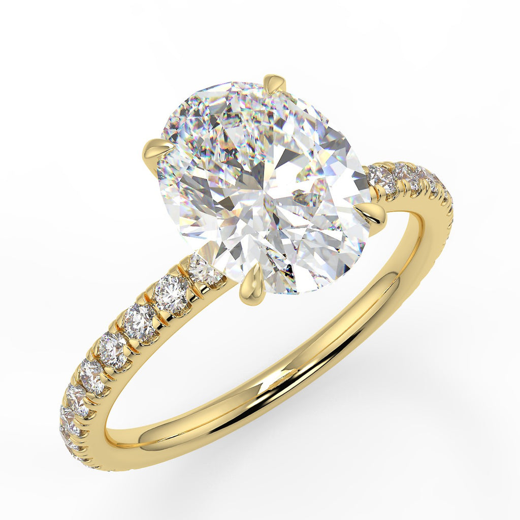 Stunning 2.11 CT Oval Moissanite Engagement Ring with Pave Design 1