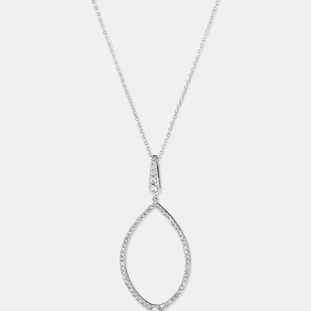 Round Cut Cubic Zirconia in 925 Sterling Silver Necklace 1