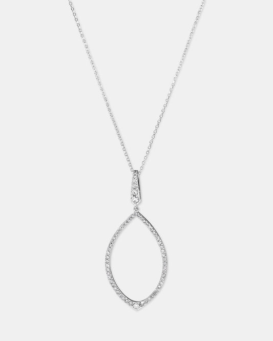 Round Cut Cubic Zirconia in 925 Sterling Silver Necklace 1