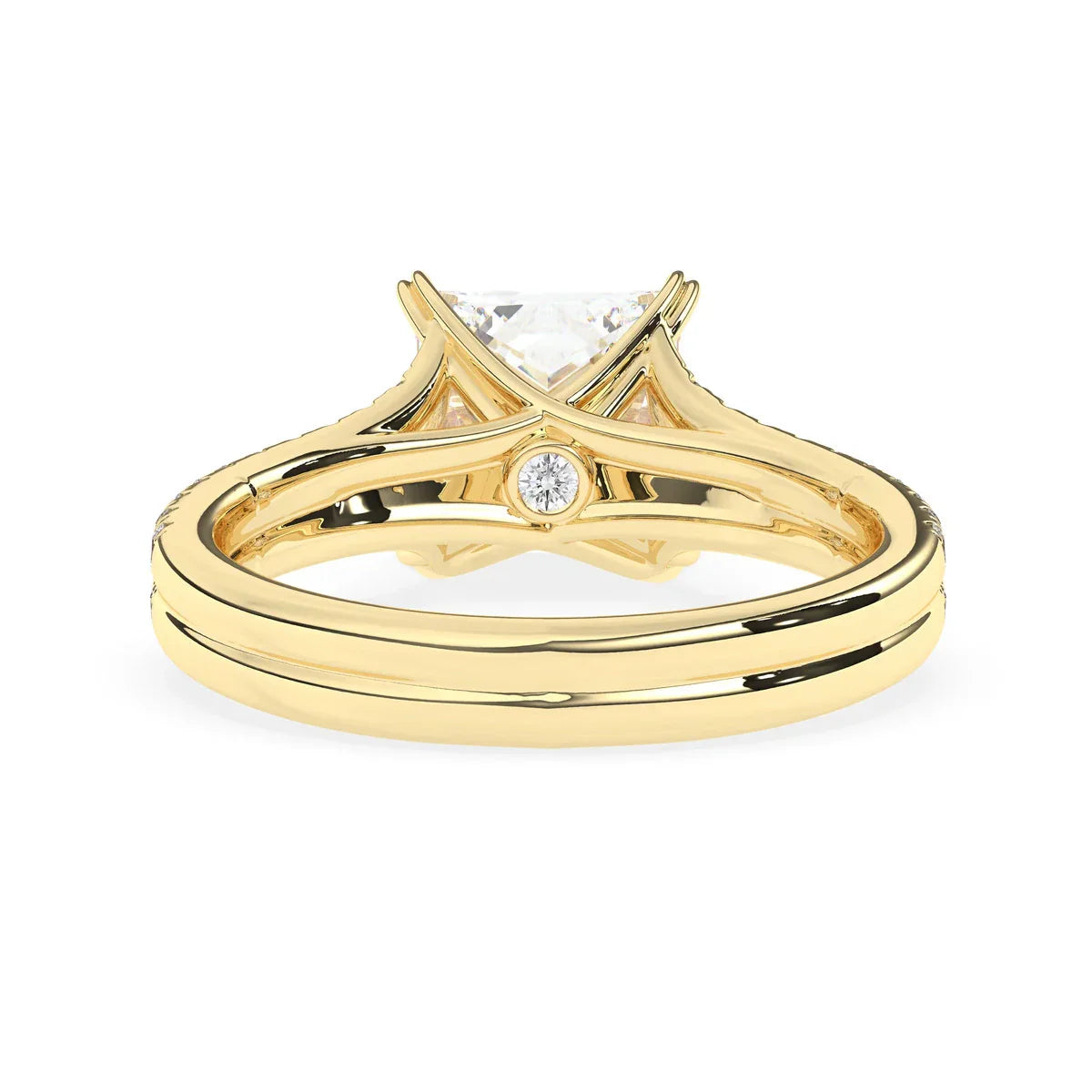 Stunning 2.0 CT Princess Moissanite Engagement Ring with Split Shank Design 5