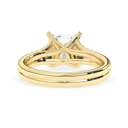 Stunning 2.0 CT Princess Moissanite Engagement Ring with Split Shank Design 5