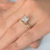 Stunning 1 CT Princess Moissanite Engagement Ring With Solitaire Design 7