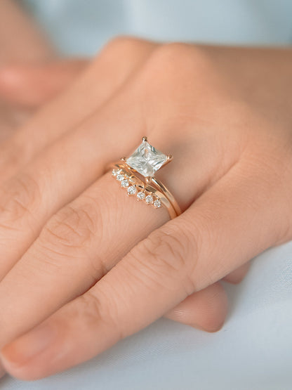 Stunning 1 CT Princess Moissanite Engagement Ring With Solitaire Design 7