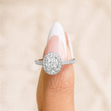 Stunning 1.5 CT Oval Moissanite Engagement Ring with Pave & Halo Design 5