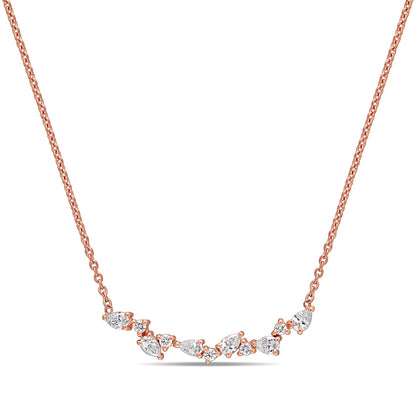 Round Cut Cubic Zirconia in 925 Sterling Silver Necklace 12