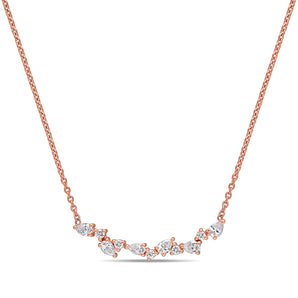 Round Cut Cubic Zirconia in 925 Sterling Silver Necklace