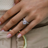 Oval Cut Three Stone Style Cubic Zirconia in 925 Sterling Silver Ring 5