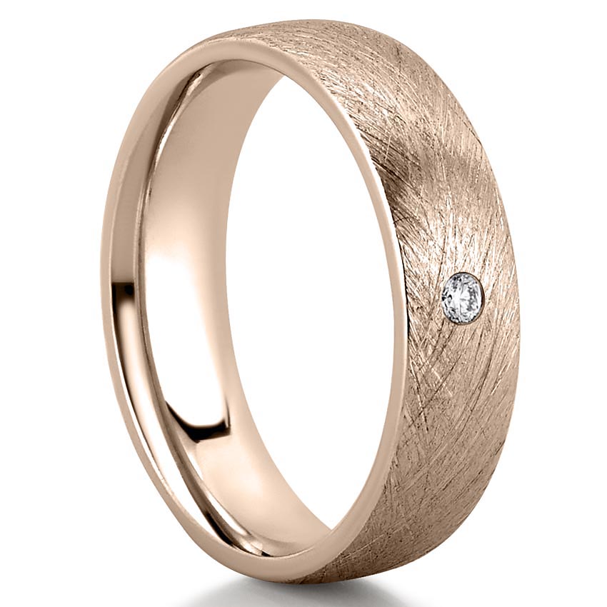 Classic Solitaire Wedding Band for Men's in Solid Gold 6