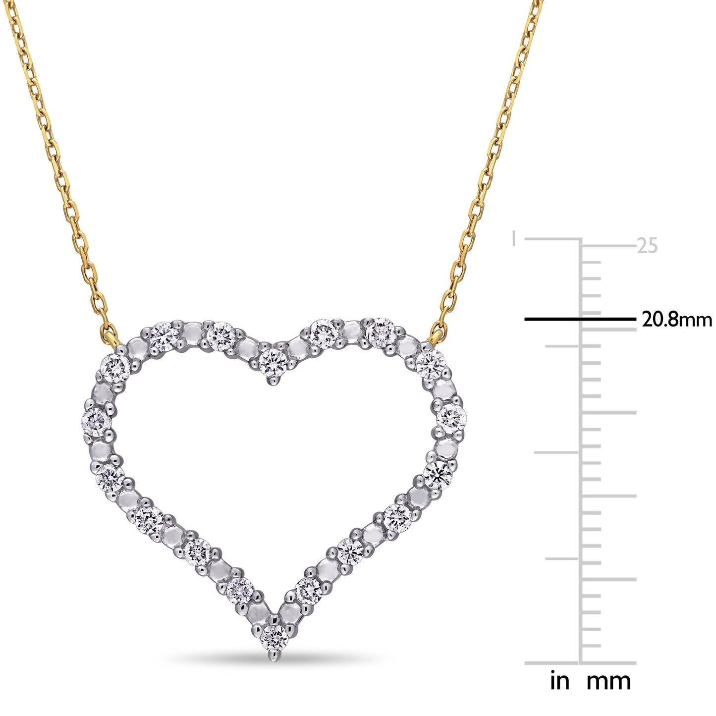 Round Cut Cubic Zirconia in 925 Sterling Silver Necklace 10