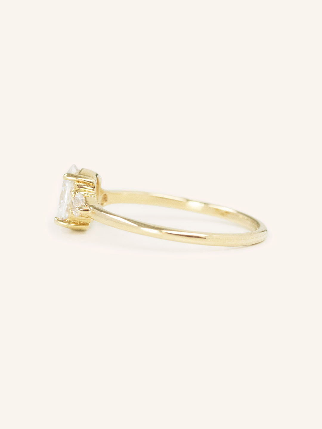 Stunning 1 CT Oval Moissanite Engagement Ring With Three Stone Design 3