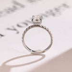 Stunning 1.5 - 2.5 CT Radiant Moissanite Engagement Ring with Pave & Hidden Halo Design 10
