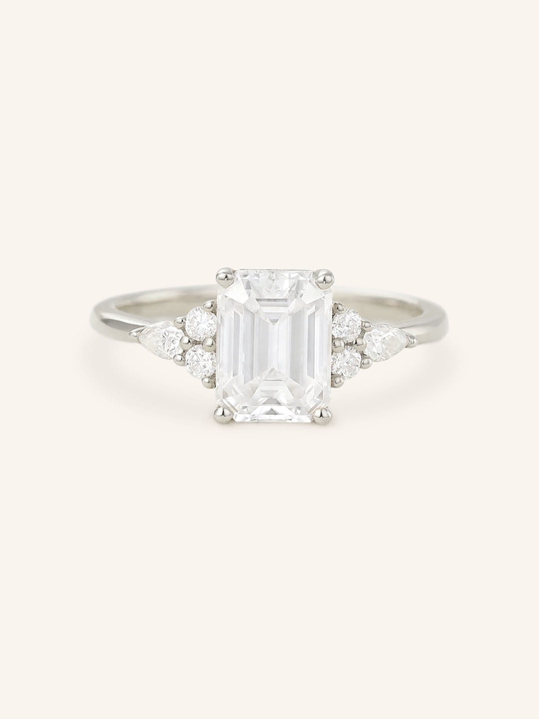 Stunning 2.0 CT Marquise Moissanite Engagement Ring with Cluster Design 4