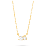 0.80 CT Round & Pear Moissanite Diamond Two Stone Pendant Necklace in Solid Gold 1