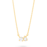 0.80 CT Round & Pear Moissanite Diamond Two Stone Pendant Necklace in Solid Gold 1