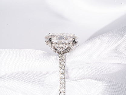 Stunning 3.50 CT Oval Cut Moissanite Engagement Ring with Hidden Halo & Pave Design 3