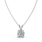 1.0 CT Round Moissanite Diamond Solitaire Pendant Necklace in Solid Gold 5