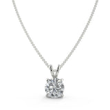 1.0 CT Round Moissanite Diamond Solitaire Pendant Necklace in Solid Gold 5