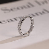 Stunning 0.4 TCW Princess Moissanite Stones Full Eternity Wedding Band 9