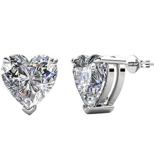 Round Cut Cubic Zirconia in 925 Sterling Silver Earrings 1