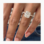 Stunning 4.0 CT Cushion Moissanite Engagement Ring with Pave Design 4