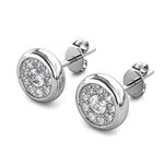 Round Cut Cubic Zirconia in 925 Sterling Silver Earrings 4