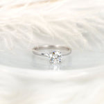 Stunning 1.0 CT Round Moissanite Engagement Ring with Solitaire Design 1