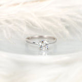Stunning 1.0 CT Round Moissanite Engagement Ring with Solitaire Design 1