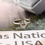Stunning 3.0 CT Pear Moissanite Engagement Ring with Bezel Design 1