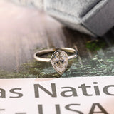 Stunning 3.0 CT Pear Moissanite Engagement Ring with Bezel Design 1