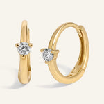 0.10 TCW Round Cut Moissanite Hoops Earrings in Gold 1
