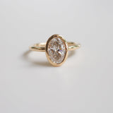 Stunning 1.5 CT Oval Moissanite Engagement Ring with Bezel Design 1
