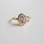 Stunning 1.5 CT Oval Moissanite Engagement Ring with Bezel Design