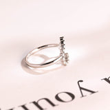 Stunning 0.2 TCW Round Moissanite Stones Heart Shaped Wedding Bands 5