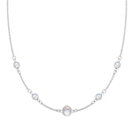 0.25 CT Round Moonstone Lab Made Diamond- June Birthstone Necklace 5