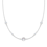 0.25 CT Round Moonstone Lab Made Diamond- June Birthstone Necklace 5