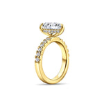 Stunning 3 CT  Pear Moissanite Engagement Ring in Pave Design 3