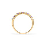 0.15 CT Round Amethyst Lab Made Diamond- February Birthstone Wedding Band 4