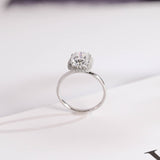 Stunning 1.0 - 2.0 CT Elongated Cushion Moissanite Engagement Ring With Halo Design 7