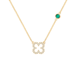 0.25CT Round Emerald Lab Made Diamond- May Birthstone Necklace 1